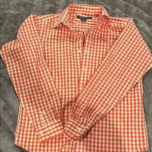 Brooks Brothers youth. Orange checkered dress shirt